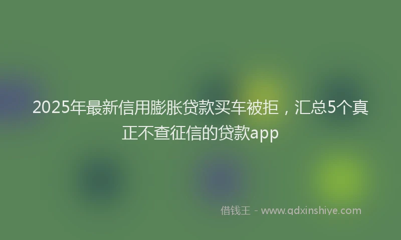 2025年最新信用膨胀贷款买车被拒，汇总5个真正不查征信的贷款app