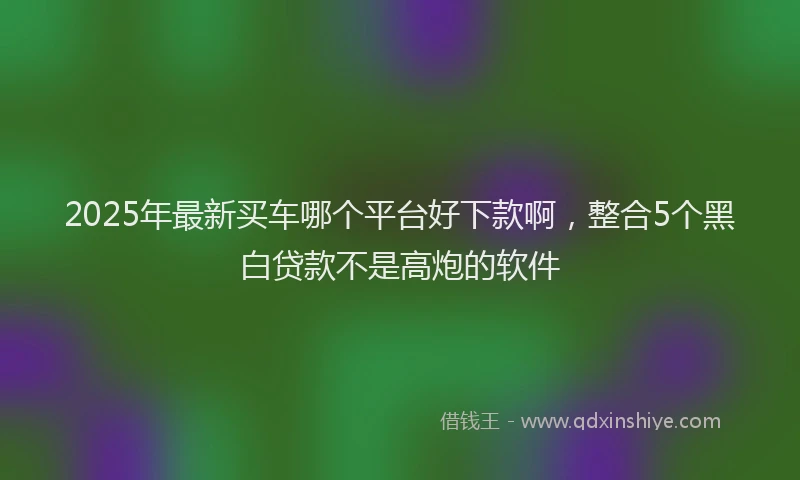 2025年最新买车哪个平台好下款啊，整合5个黑白贷款不是高炮的软件