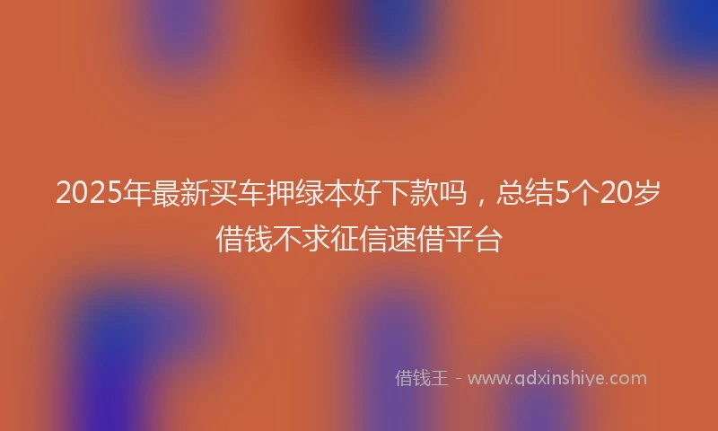 2025年最新买车押绿本好下款吗，总结5个20岁借钱不求征信速借平台