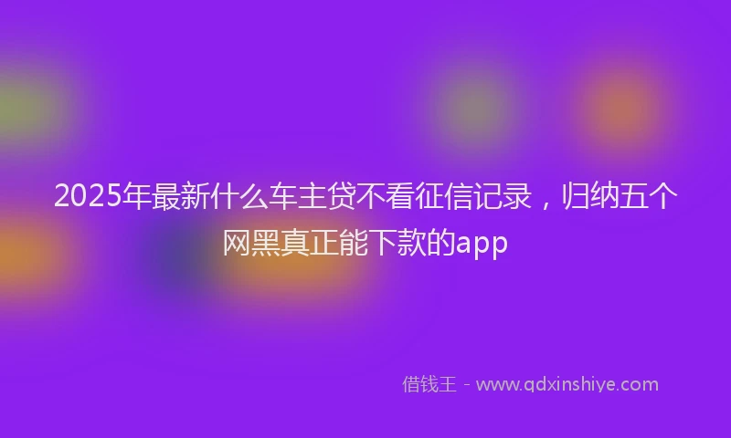 2025年最新什么车主贷不看征信记录，归纳五个网黑真正能下款的app