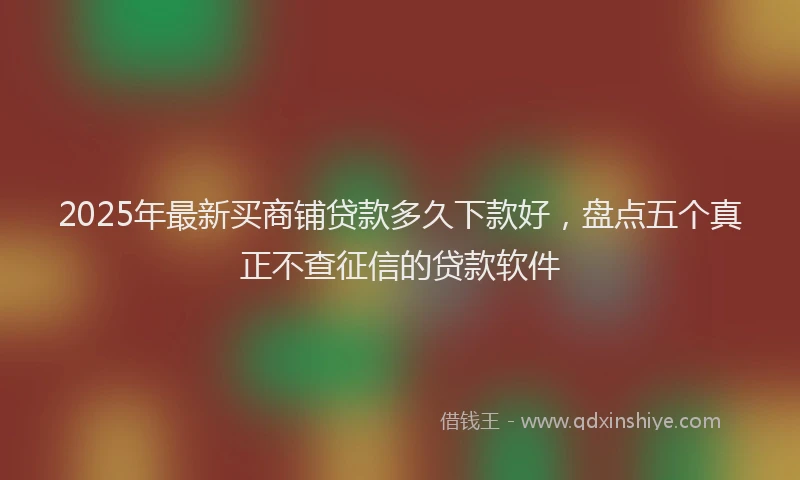 2025年最新买商铺贷款多久下款好，盘点五个真正不查征信的贷款软件
