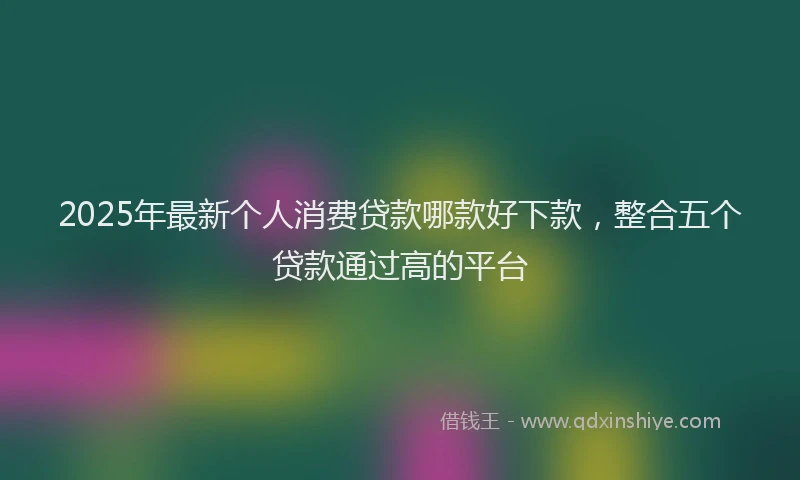 2025年最新个人消费贷款哪款好下款，整合五个贷款通过高的平台