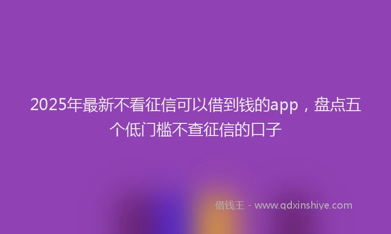 2025年最新不看征信可以借到钱的app，盘点五个低门槛不查征信的口子