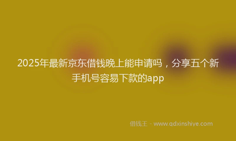 2025年最新京东借钱晚上能申请吗，分享五个新手机号容易下款的app