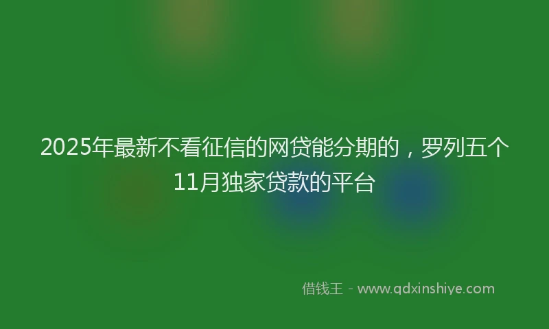 2025年最新不看征信的网贷能分期的，罗列五个11月独家贷款的平台