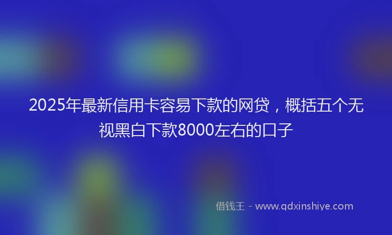 2025年最新信用卡容易下款的网贷，概括五个无视黑白下款8000左右的口子