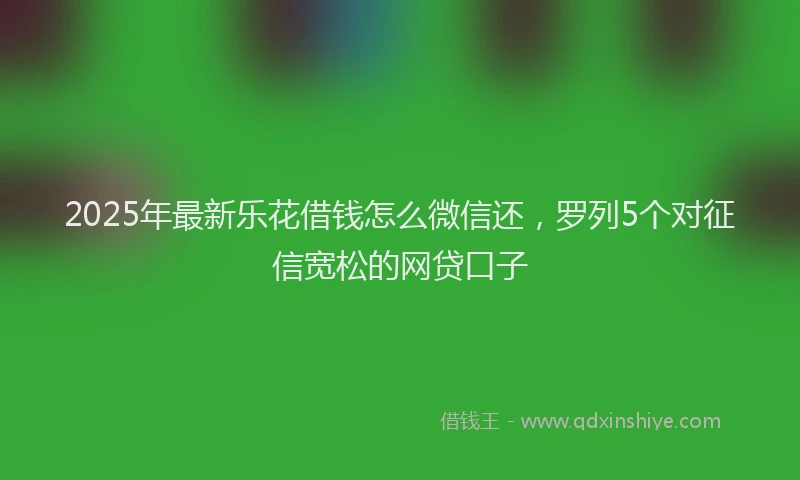 2025年最新乐花借钱怎么微信还，罗列5个对征信宽松的网贷口子