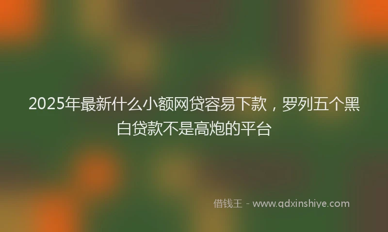 2025年最新什么小额网贷容易下款，罗列五个黑白贷款不是高炮的平台