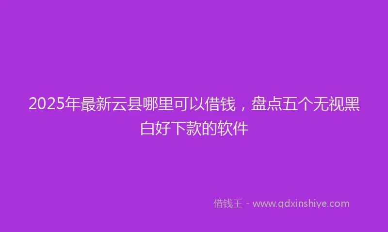 2025年最新云县哪里可以借钱，盘点五个无视黑白好下款的软件