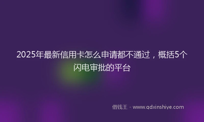 2025年最新信用卡怎么申请都不通过，概括5个闪电审批的平台