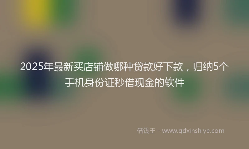 2025年最新买店铺做哪种贷款好下款，归纳5个手机身份证秒借现金的软件