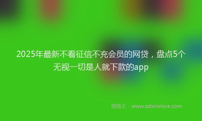 2025年最新不看征信不充会员的网贷，盘点5个无视一切是人就下款的app