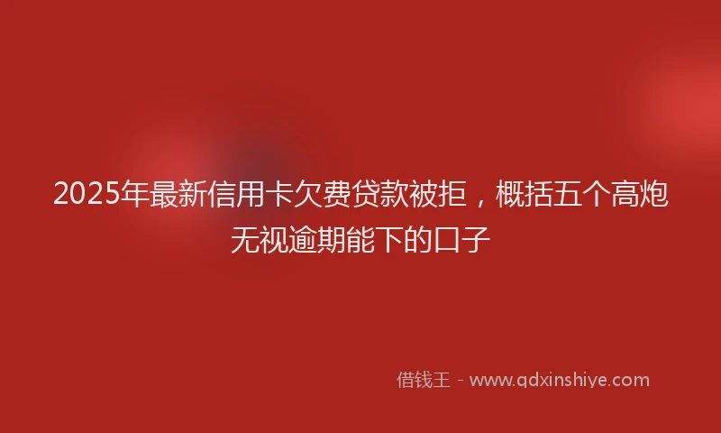 2025年最新信用卡欠费贷款被拒，概括五个高炮无视逾期能下的口子