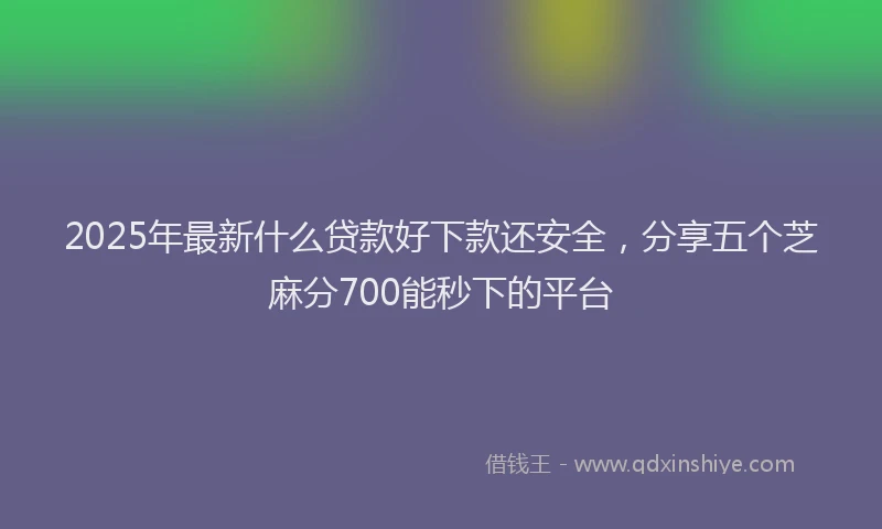 2025年最新什么贷款好下款还安全，分享五个芝麻分700能秒下的平台