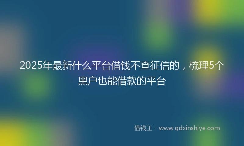 2025年最新什么平台借钱不查征信的，梳理5个黑户也能借款的平台