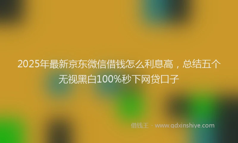 2025年最新京东微信借钱怎么利息高，总结五个无视黑白100%秒下网贷口子