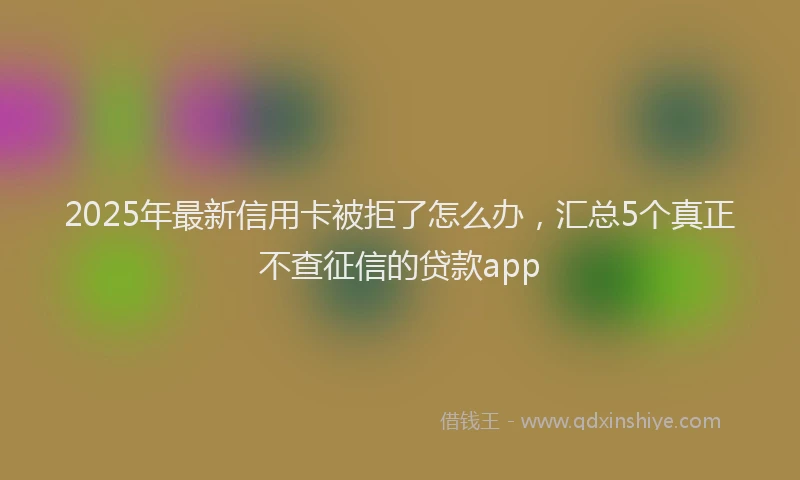 2025年最新信用卡被拒了怎么办，汇总5个真正不查征信的贷款app