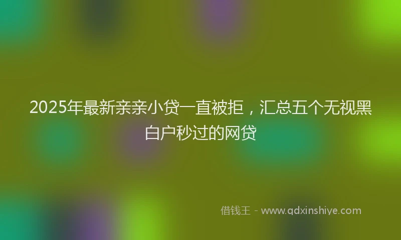 2025年最新亲亲小贷一直被拒，汇总五个无视黑白户秒过的网贷