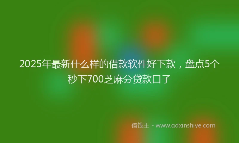 2025年最新什么样的借款软件好下款，盘点5个秒下700芝麻分贷款口子