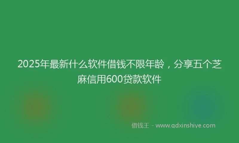 2025年最新什么软件借钱不限年龄，分享五个芝麻信用600贷款软件
