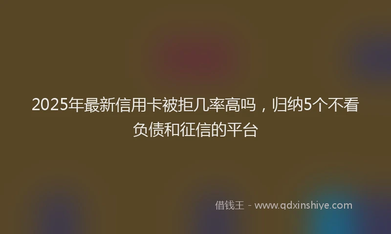2025年最新信用卡被拒几率高吗，归纳5个不看负债和征信的平台