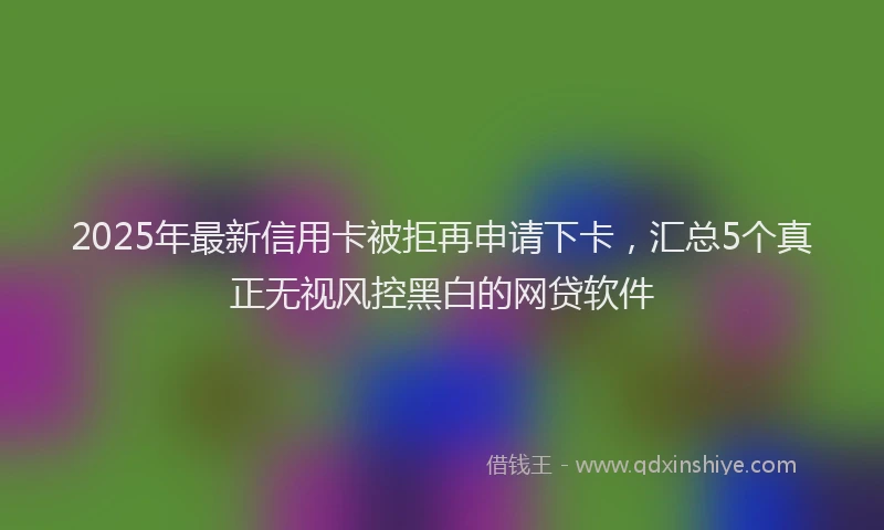 2025年最新信用卡被拒再申请下卡，汇总5个真正无视风控黑白的网贷软件