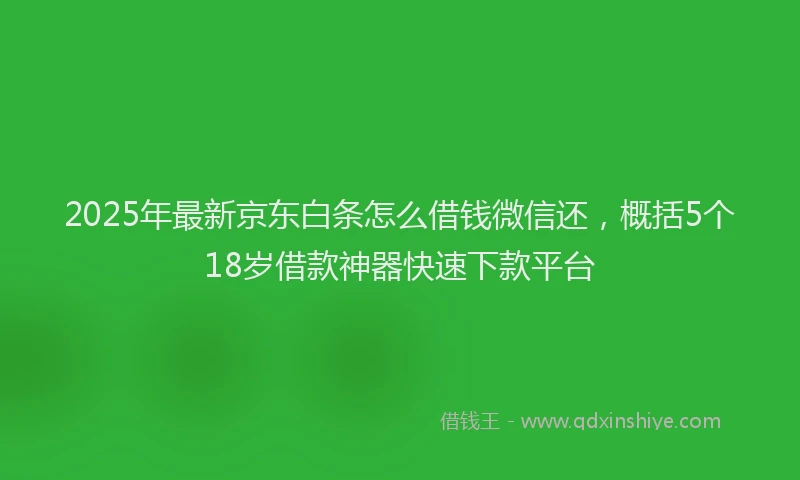 2025年最新京东白条怎么借钱微信还，概括5个18岁借款神器快速下款平台