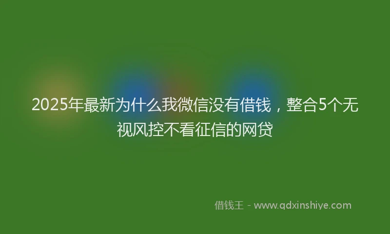 2025年最新为什么我微信没有借钱，整合5个无视风控不看征信的网贷