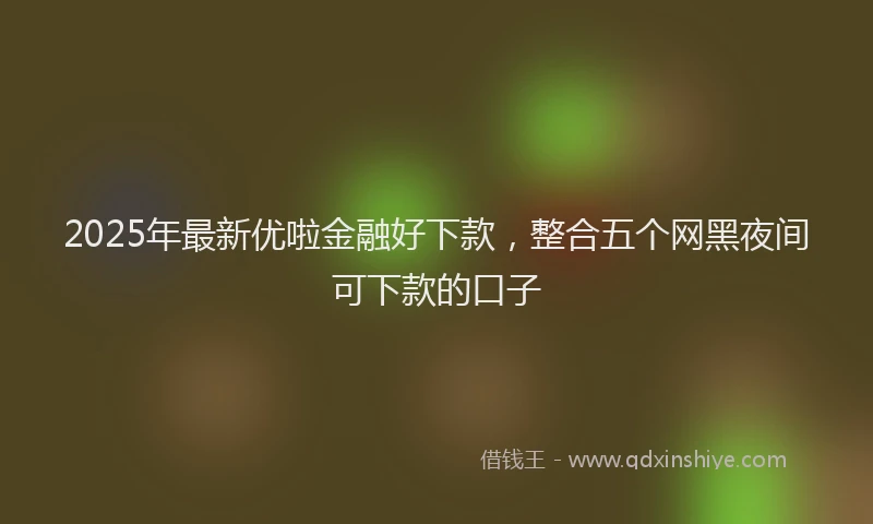 2025年最新优啦金融好下款，整合五个网黑夜间可下款的口子