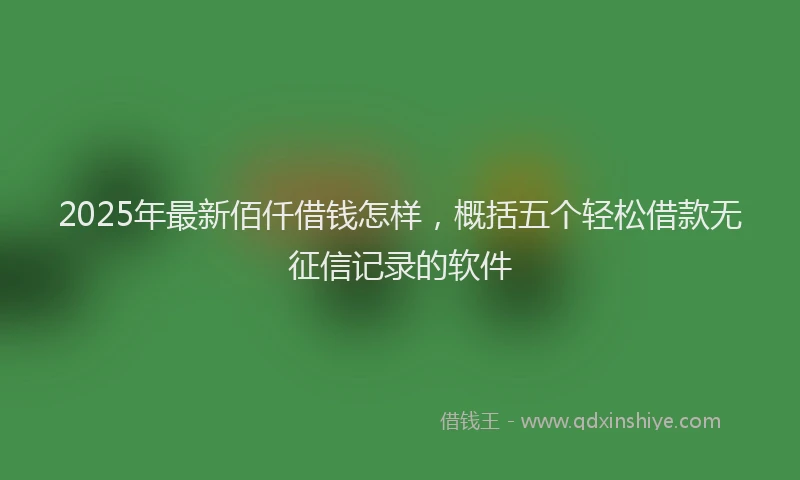 2025年最新佰仟借钱怎样，概括五个轻松借款无征信记录的软件