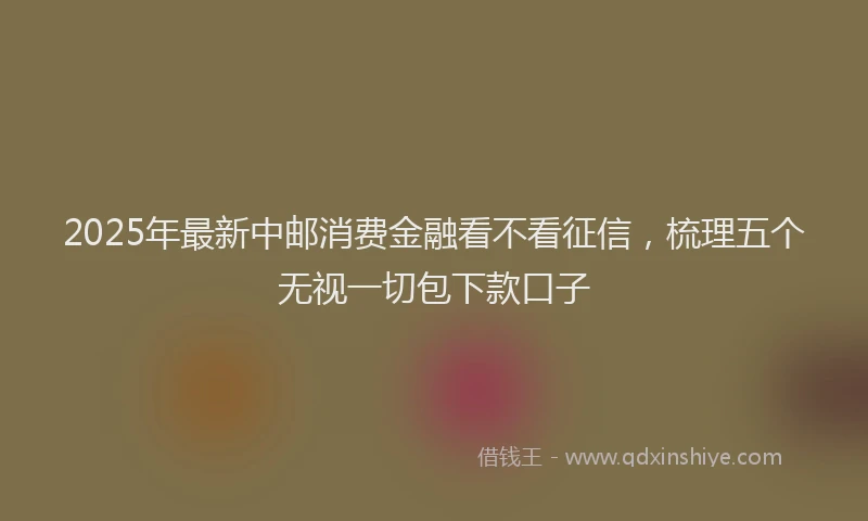 2025年最新中邮消费金融看不看征信，梳理五个无视一切包下款口子