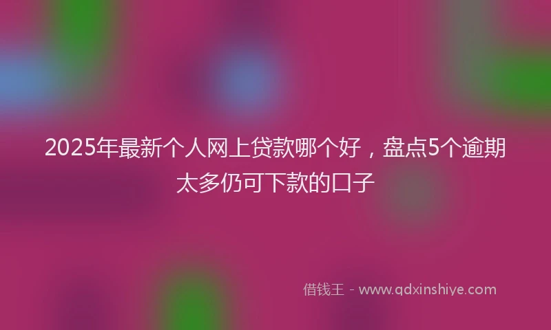 2025年最新个人网上贷款哪个好，盘点5个逾期太多仍可下款的口子