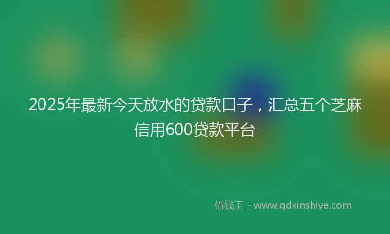 2025年最新今天放水的贷款口子，汇总五个芝麻信用600贷款平台