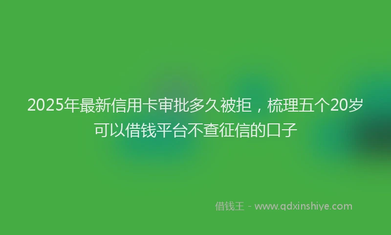 2025年最新信用卡审批多久被拒，梳理五个20岁可以借钱平台不查征信的口子