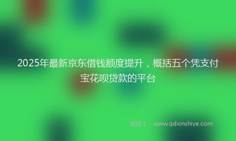 2025年最新京东借钱额度提升，概括五个凭支付宝花呗贷款的平台
