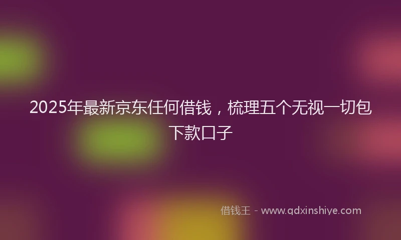 2025年最新京东任何借钱，梳理五个无视一切包下款口子