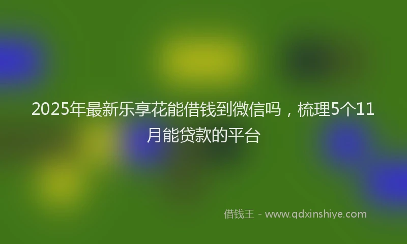 2025年最新乐享花能借钱到微信吗，梳理5个11月能贷款的平台
