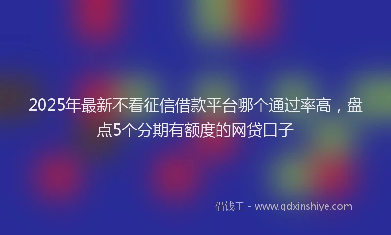 2025年最新不看征信借款平台哪个通过率高，盘点5个分期有额度的网贷口子