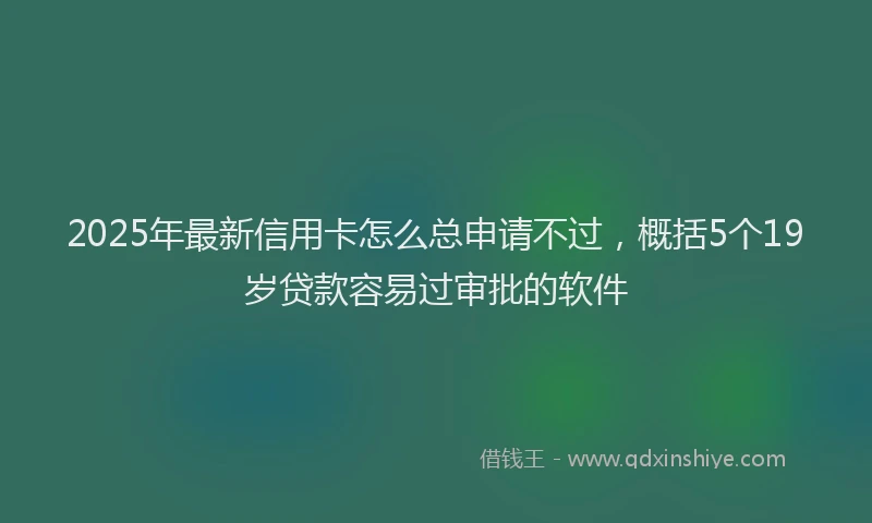 2025年最新信用卡怎么总申请不过，概括5个19岁贷款容易过审批的软件