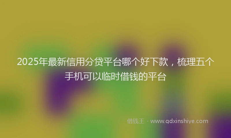 2025年最新信用分贷平台哪个好下款，梳理五个手机可以临时借钱的平台