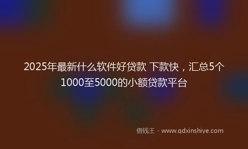2025年最新什么软件好贷款 下款快，汇总5个1000至5000的小额贷款平台
