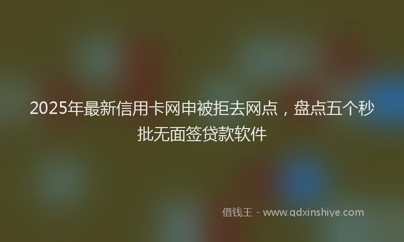 2025年最新信用卡网申被拒去网点，盘点五个秒批无面签贷款软件