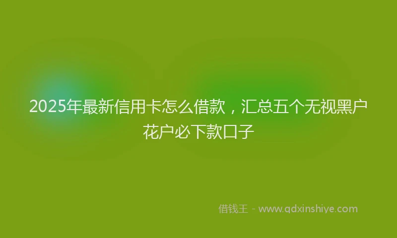 2025年最新信用卡怎么借款，汇总五个无视黑户花户必下款口子