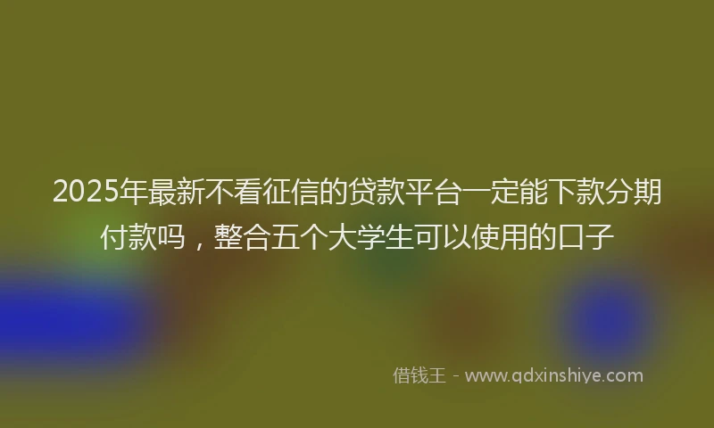 2025年最新不看征信的贷款平台一定能下款分期付款吗，整合五个大学生可以使用的口子