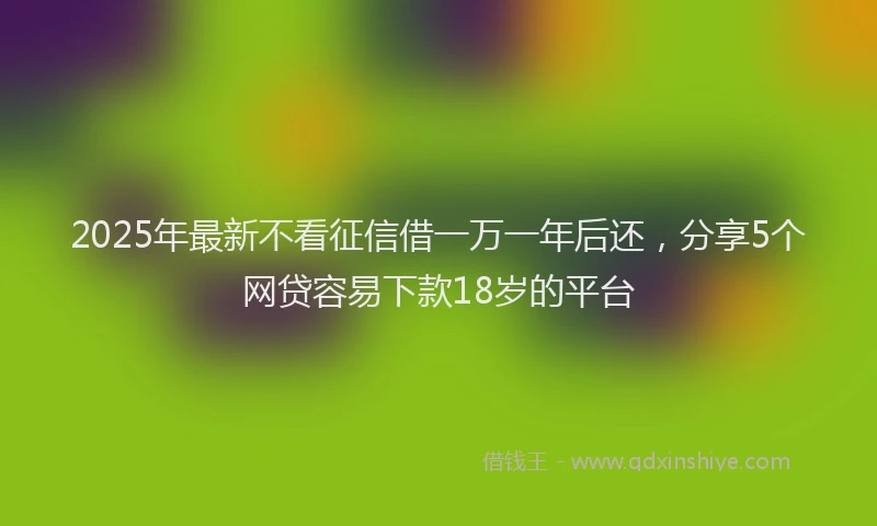 2025年最新不看征信借一万一年后还，分享5个网贷容易下款18岁的平台