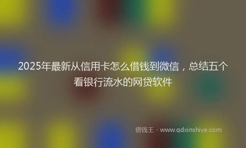 2025年最新从信用卡怎么借钱到微信，总结五个看银行流水的网贷软件