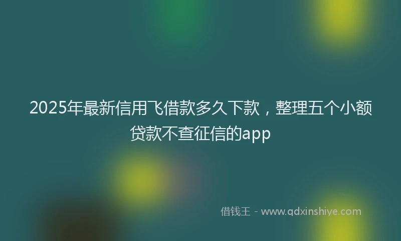 2025年最新信用飞借款多久下款，整理五个小额贷款不查征信的app