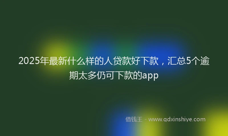 2025年最新什么样的人贷款好下款，汇总5个逾期太多仍可下款的app