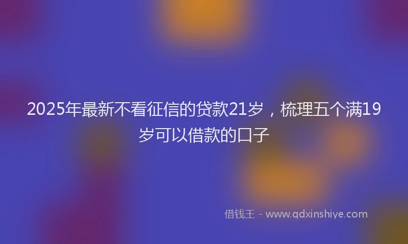 2025年最新不看征信的贷款21岁，梳理五个满19岁可以借款的口子