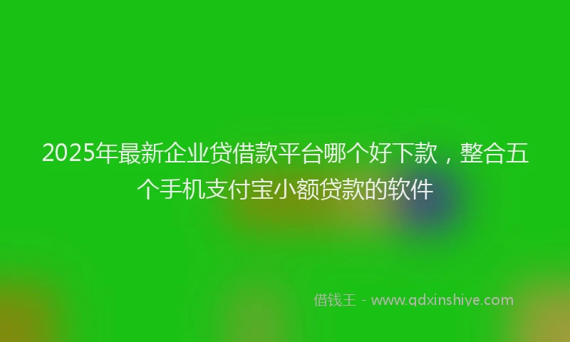 2025年最新企业贷借款平台哪个好下款，整合五个手机支付宝小额贷款的软件